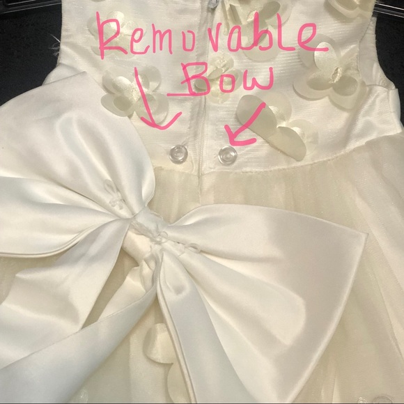 Bow Dreams Designed by hong - Ivory Flower Girl/Formal Dress w/Removable Bow 3-6 - Picture 12 of 12